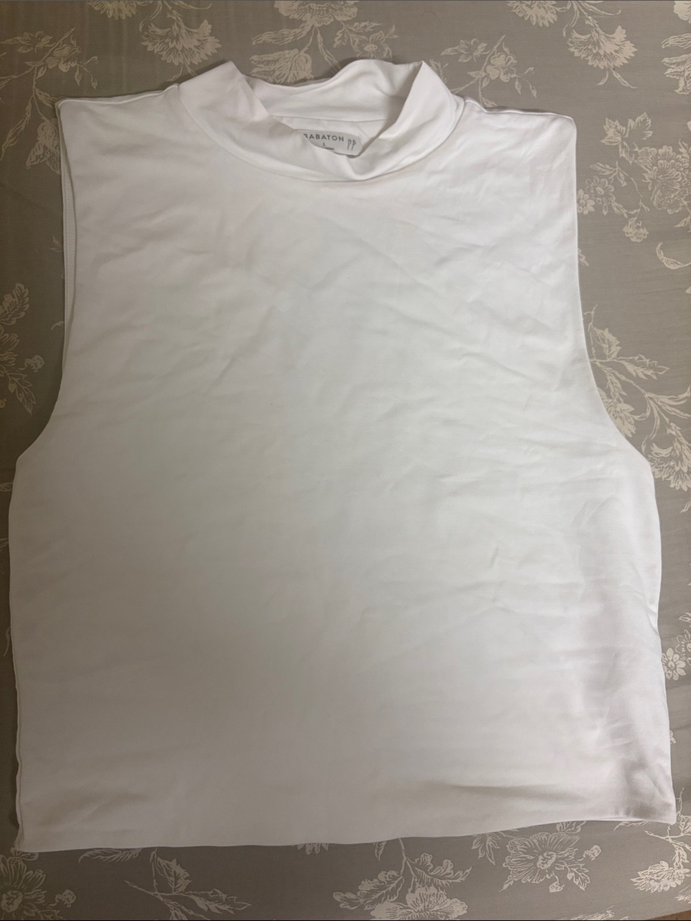 Babaton White Mock Neck Sleeveless Tank